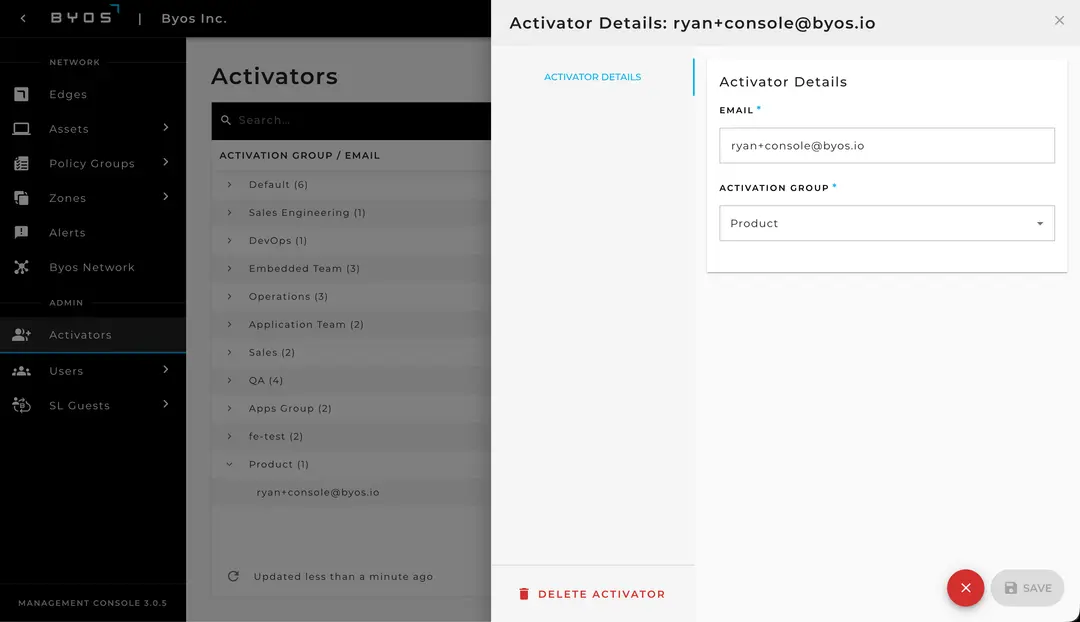 Managing Activators – View and Edit Activator Details