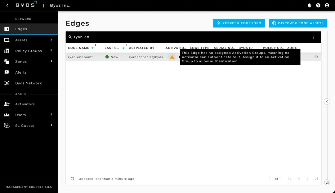 Managing Activation Groups – Managing Edge Access