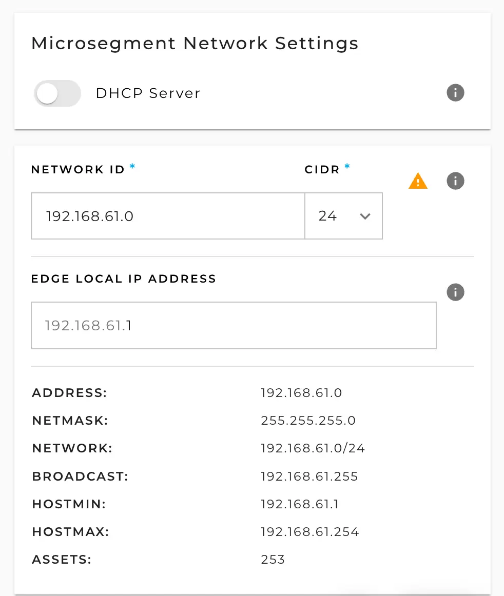 Microsegment Network – Setting a Static IP for the Edge