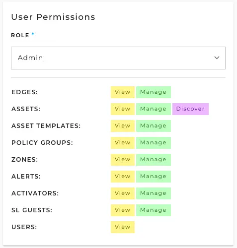 Role Permissions – Admin