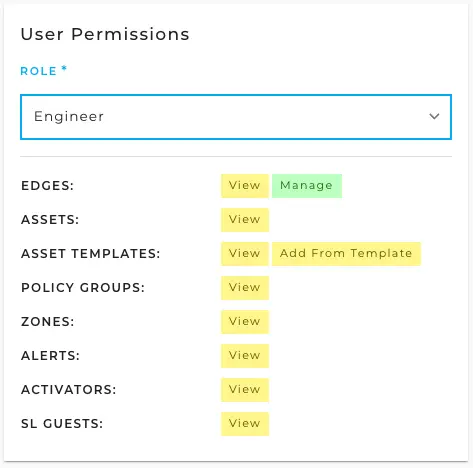 Role Permissions – Engineer