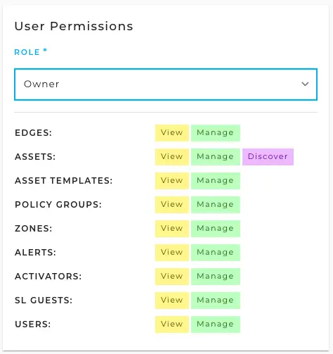 Role Permissions – Owner