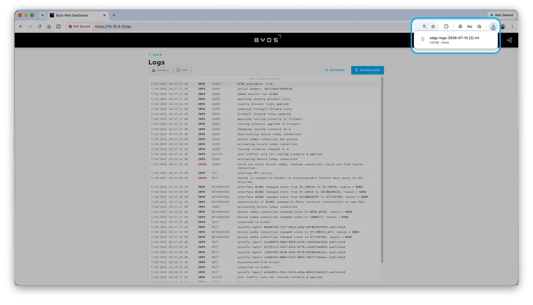 Overview – Collecting logs locally
