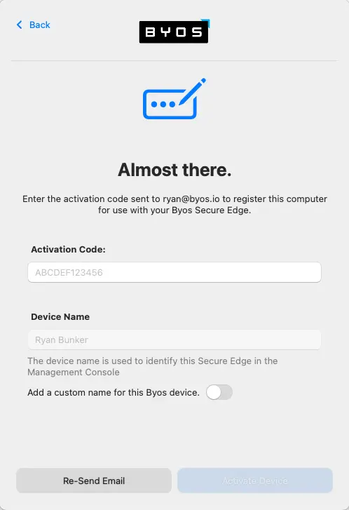 Step 4 — Enter the Activation Code